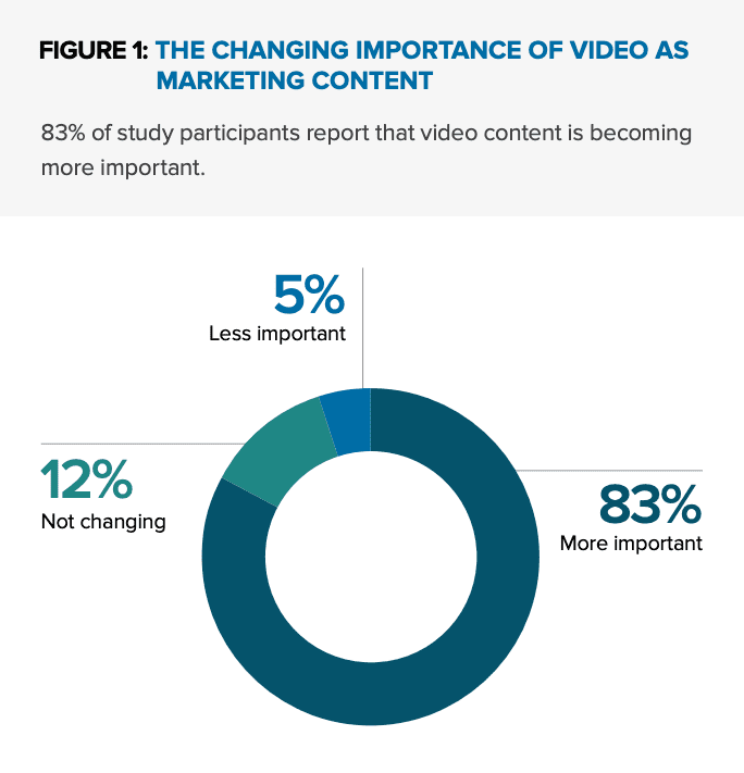 83% of marketing experts believe video is the most important marketing techniques