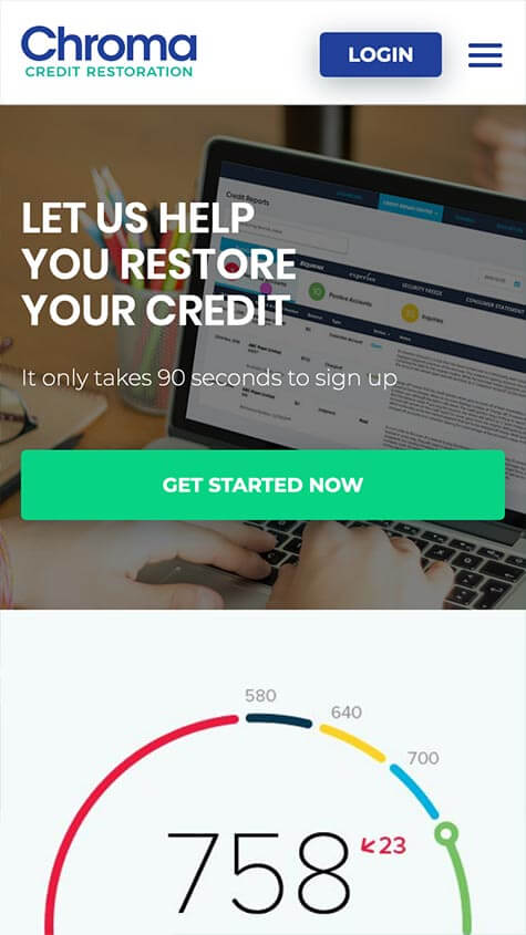 Chroma Credit Responsive Mobile Site Design