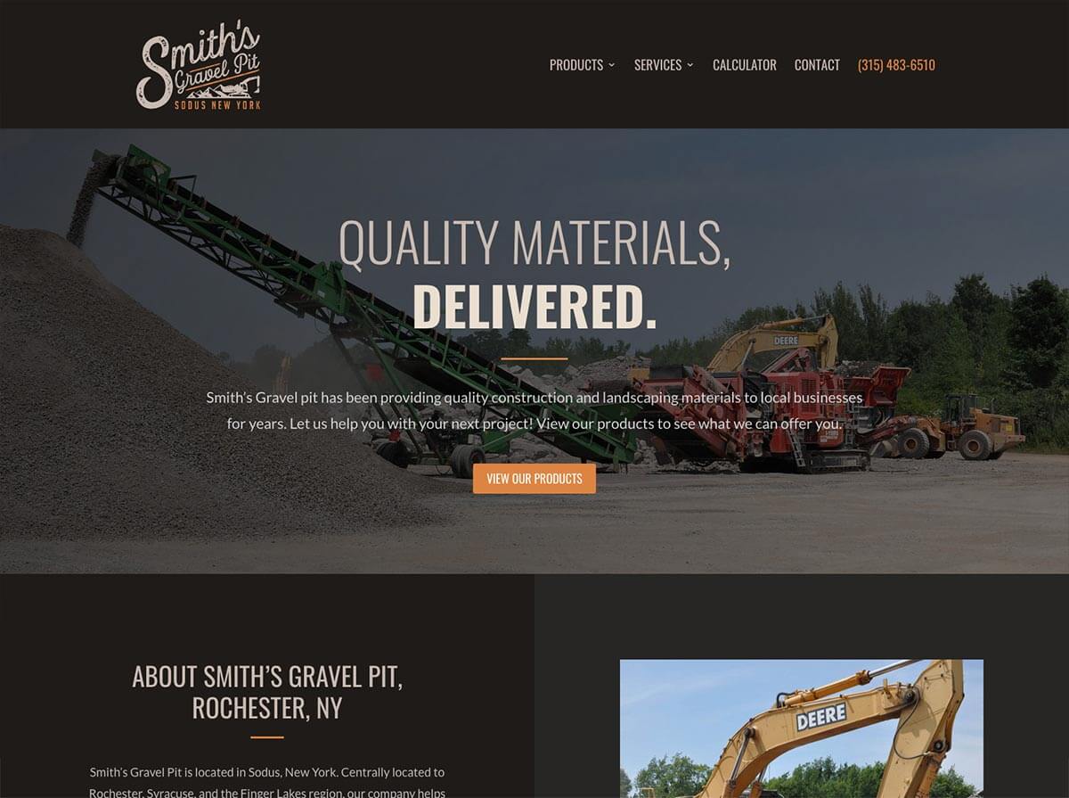 smiths gravel pit website design